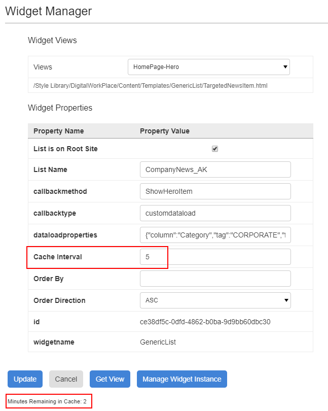 Widget Properties